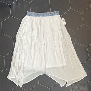 White Skirt with Blue Waistband